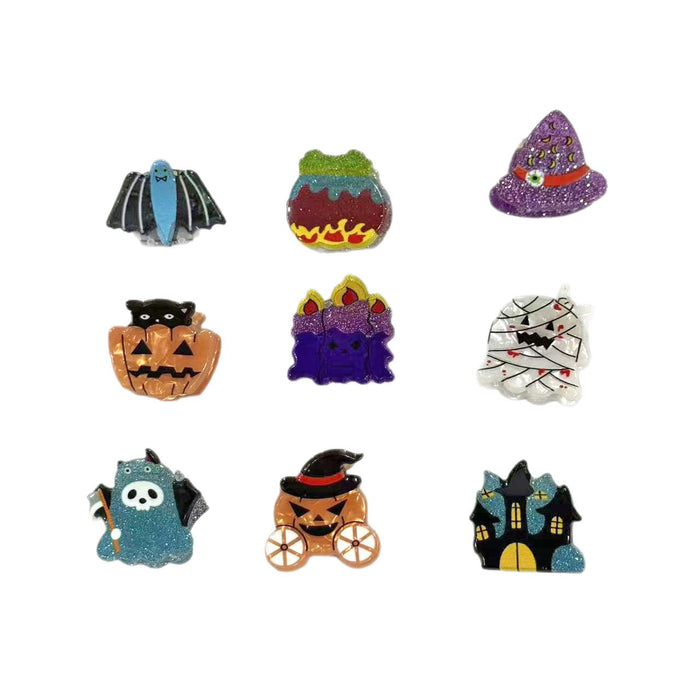 Wholesale  Pumpkin Skull Hair Clips Acrylic Dark Style Hair Accessory For Party And Everyday Styling