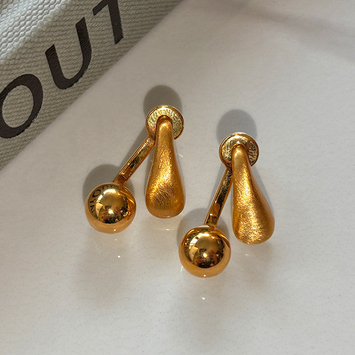 Wholesale Silver Needle Retro Brushed Water Drop Earrings, Light Luxury, High Grade, Elegant and Elegant, Earrings and Accessories