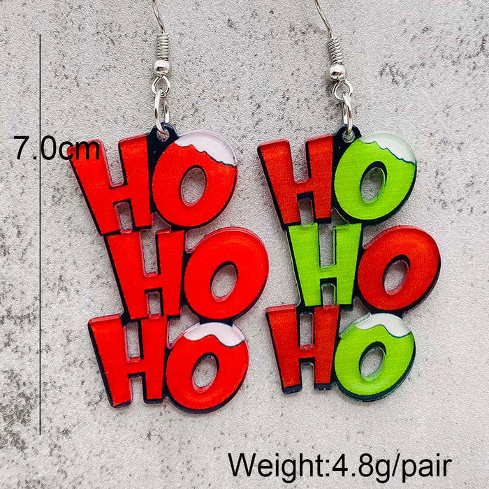 Wholesale Christmas Acrylic Asymmetric Earrings JDC-ES-YaChen001