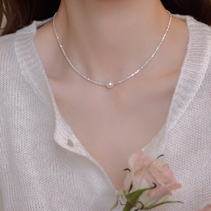 Wholesale Natural pearl necklace with elegant design and light luxury collarbone chain