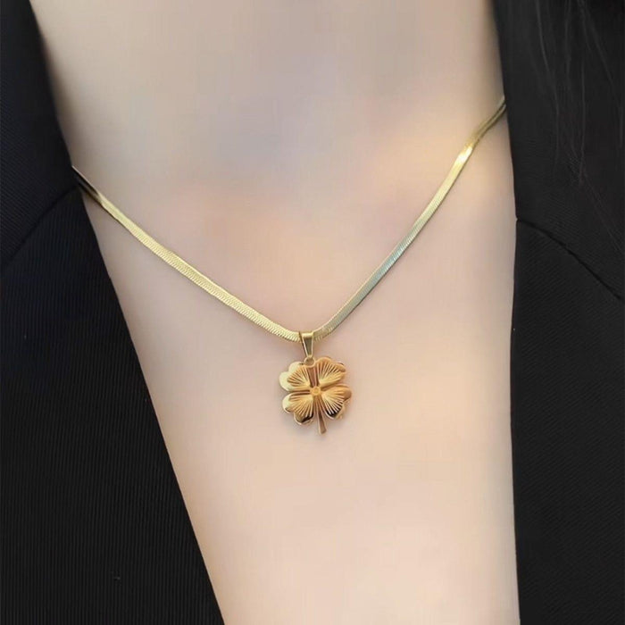 Wholesale Four Leaf Clover Stainless Steel Necklace JDC-NE-Shengh001