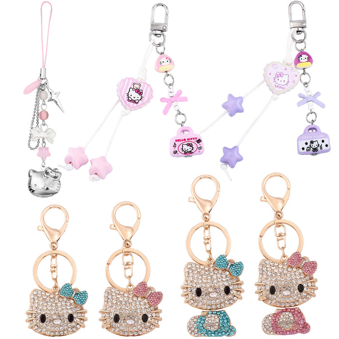 Wholesale cute cat Keychain  Bow Cartoon Cute Bag Pendant