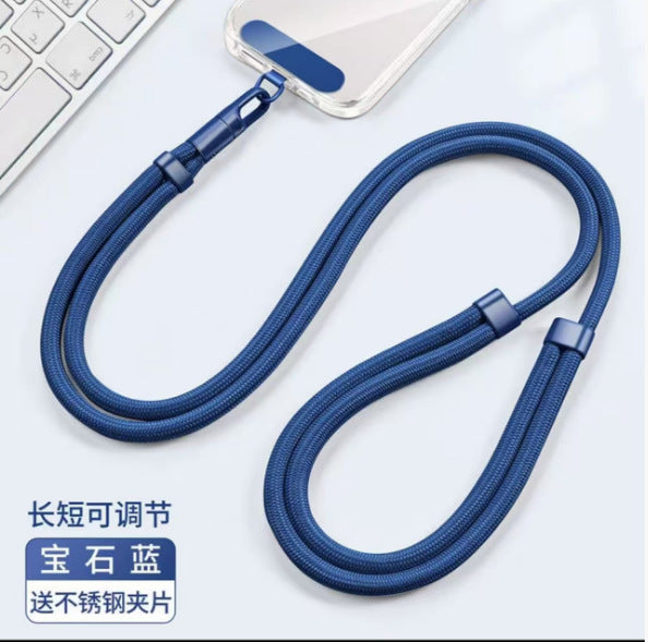 Wholesale Mobile phone lanyard  neck hanging  crossbody  retractable and adjustable anti-lost lanyard with stainless steel clip,  universal style