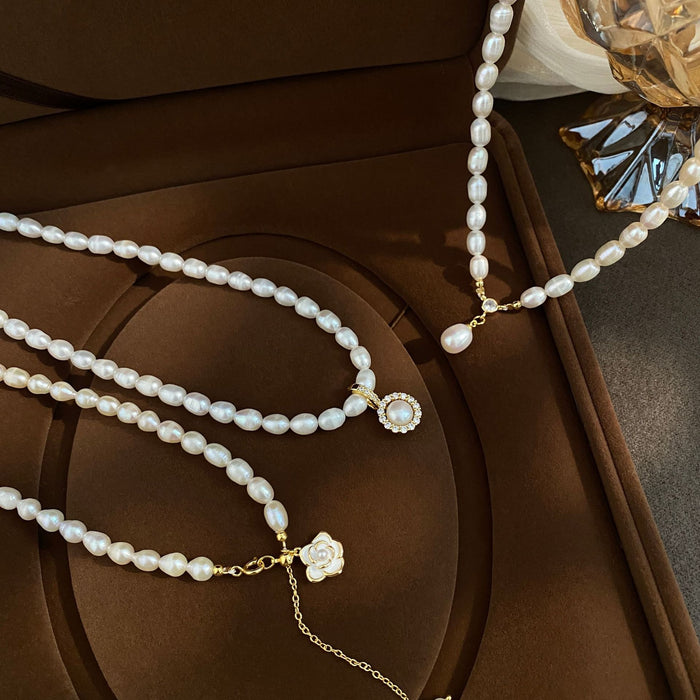 Wholesale  Pearl Necklace Women's All-match  Retro Fashion Elegant Elegant Clavicle Chain