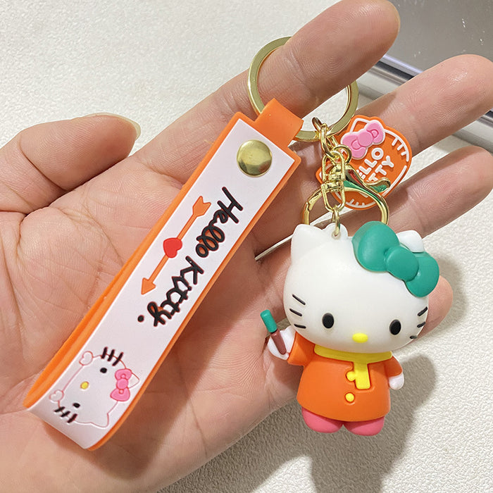 Wholesale Cartoon cat dressing diary keychain cute couple car bag doll pendant