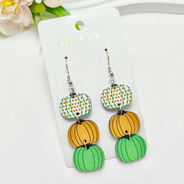 Wholesale Thanksgiving Holiday  Pumpkin Earrings Glitter Personality Cute Party Acrylic Earrings