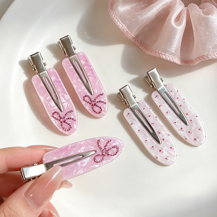 Wholesale Plastic Invisible Hair Clip Purple Floral Pattern for Everyday Styling Hair Accessory
