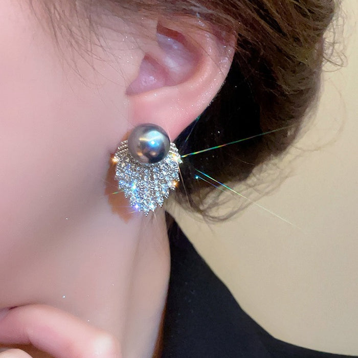 Wholesale Pearl Earrings Elegant Earrings French Design Diamond Tide Earrings