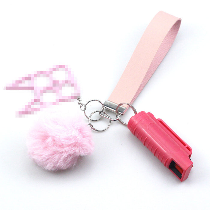 Wholesale Hair Ball PU Leather Bracelet Keychain JDC-KC-TouMS066