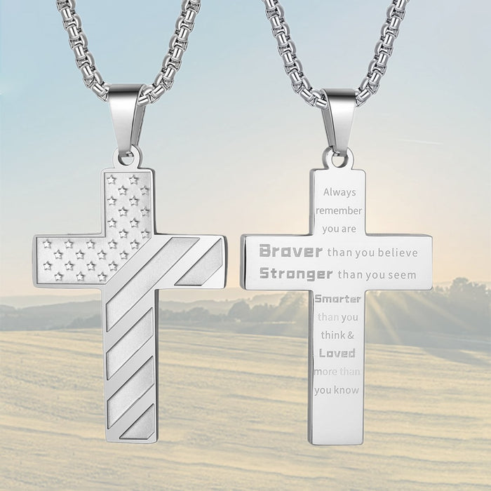 Wholesale Cross necklace stainless steel chain pendant