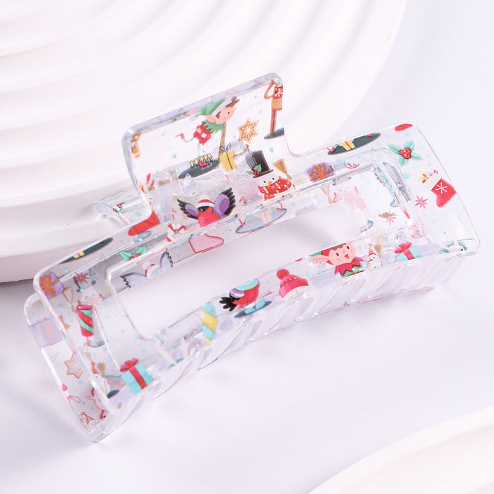 Wholesale Christmas Halloween Transparent Printed Plastic Hairpin JDC-HC-Fengp006