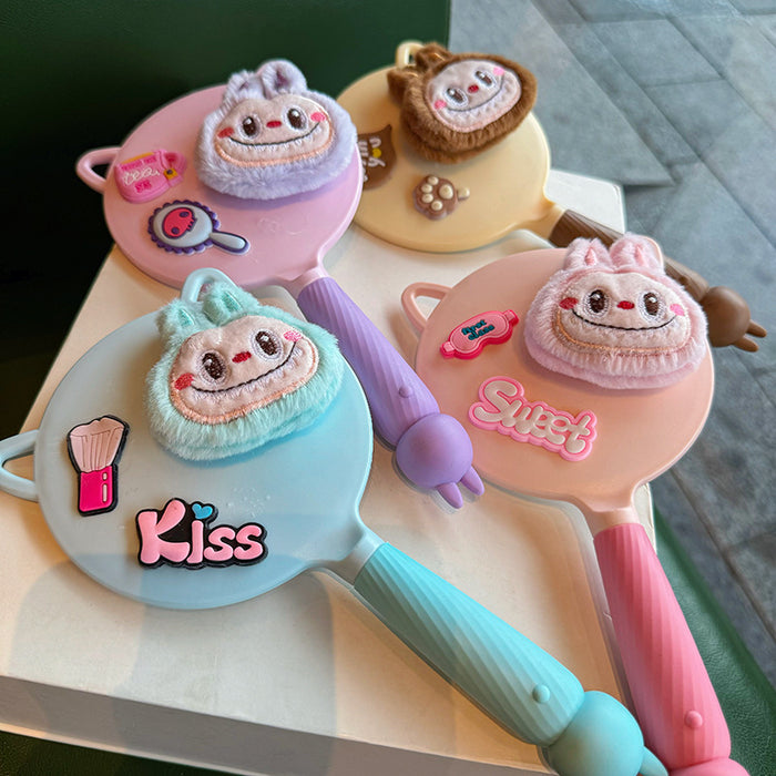 Wholesale Love makeup mirror with cartoon bunny cute Korean style soft girl makeup mirror