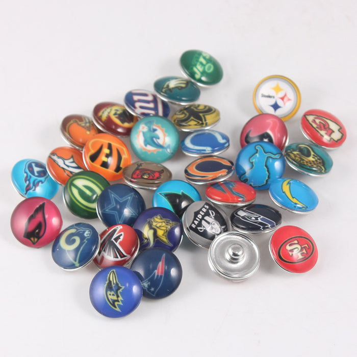 Wholesale  Rugby Team 32 Mixed 18mm snap button