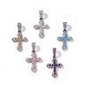 Wholesale Copper Inlaid Colored Zircon Cross Necklace JDC-NE-YaChuang001