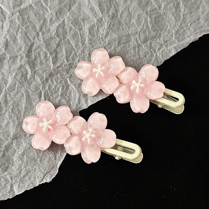 Wholesale Romantic pink cherry blossom hairpin high color value sweet high sense girl bangs side hairpin accessories hair accessories