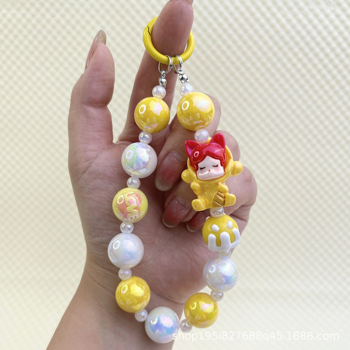Wholesale Creative Cartoon Hand-painted Beads Mobile Phone Hanging Chain Bag Decorative Pendant DIY Accessories for Girlfriends