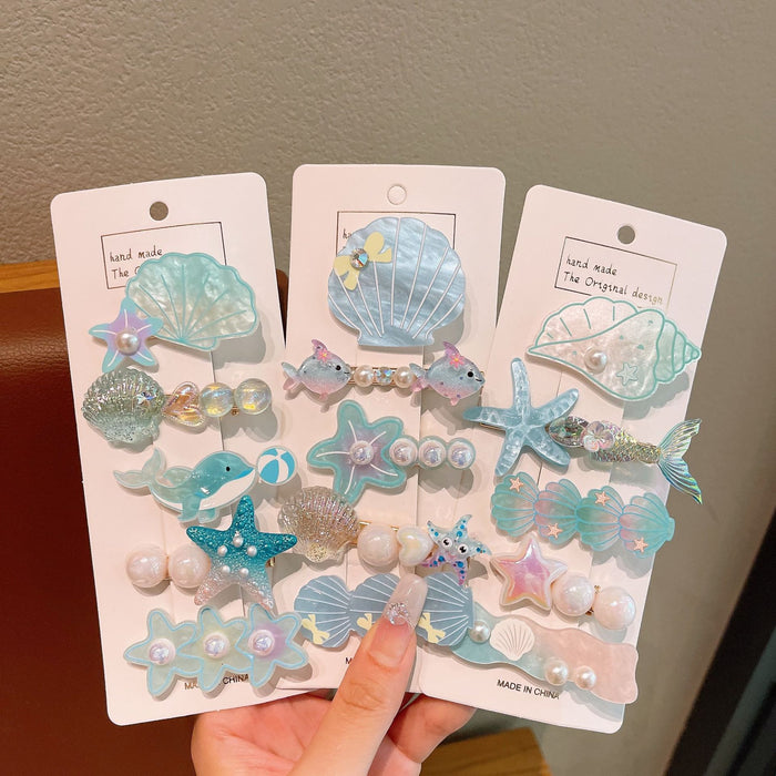 Wholesale Children' s Starfish Shell Duckbill Clip Children' s Hair Clips