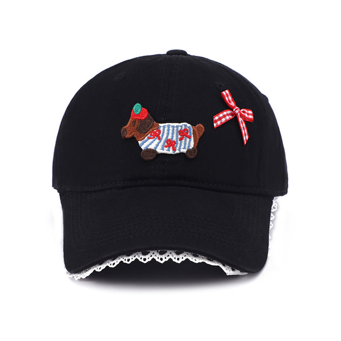 Wholesale Sunscreen hat, cute puppy duckbill hat, baseball cap