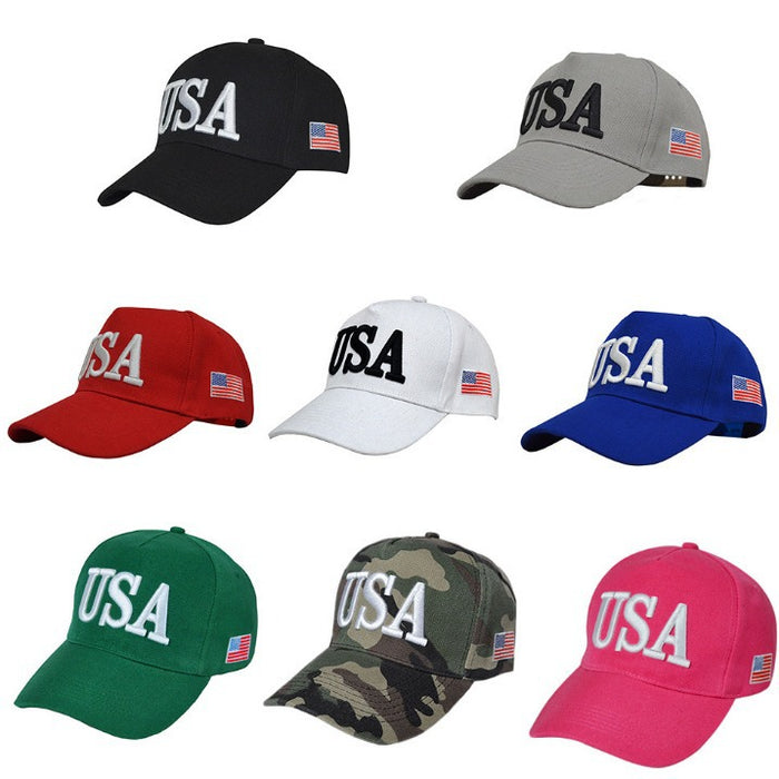 Wholesale Baseball caps with USA letter embroidery in various colors