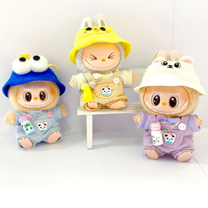 Wholesale Pendant Sitting Party Blind Box Baby Clothes Cartoon Panda Bear Overalls Set Clothes