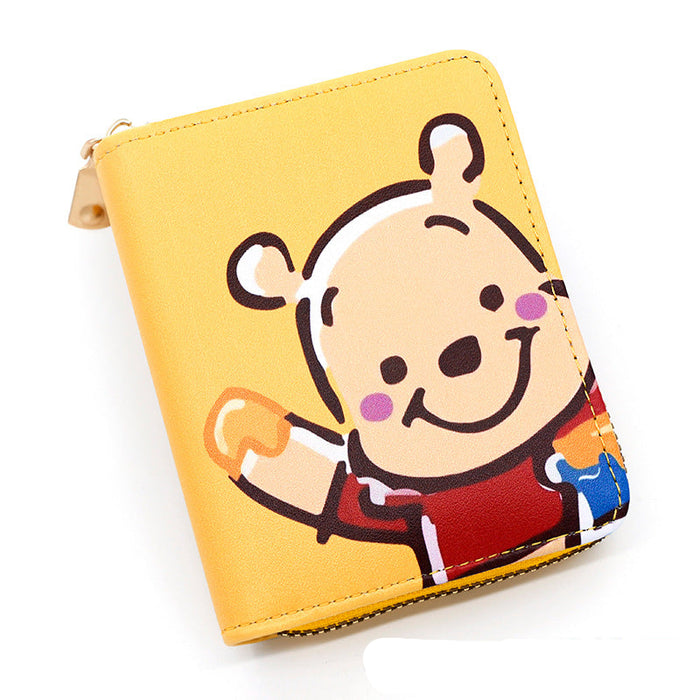 Wholesale cute fresh sweet women's wallet cartoon PU leather embossed wallet coin purse short pull wallet