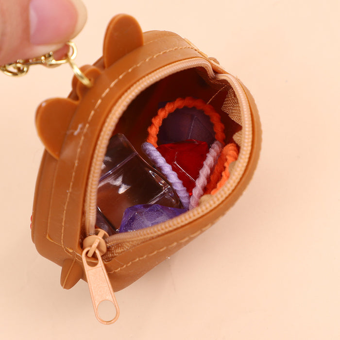 Wholesale New Cartoon Wallet Cute Keychain Storage Bag Silicone Doll Cute Portable Wallet