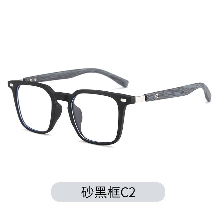 Wholesale Fashionable wood grain retro myopia anti blue light glasses with wood grain legs and eyeglass frames