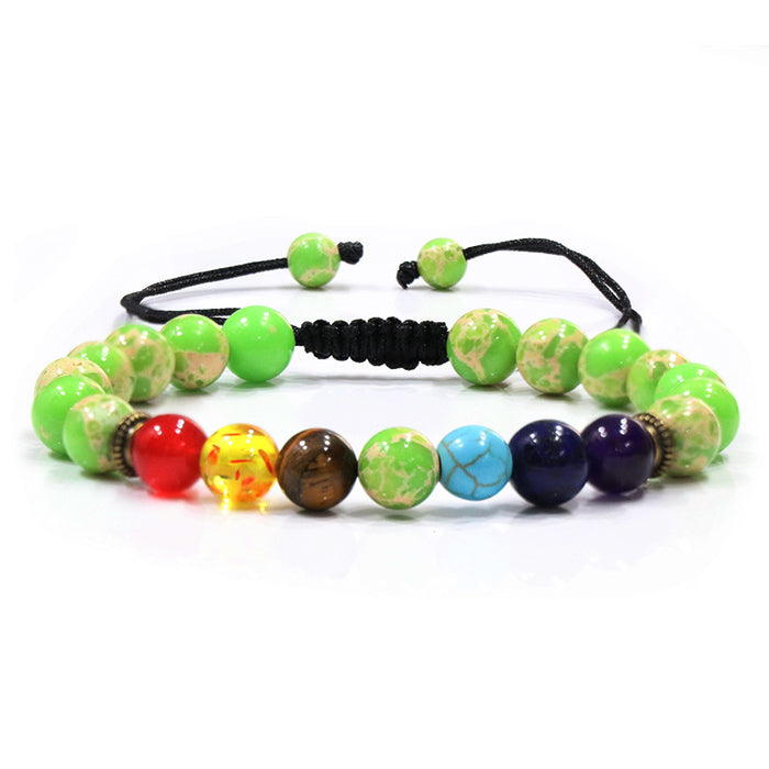 Wholesale Colorful Bracelet Volcanic Stone Tiger Eye Adjustable Bracelet JDC-BT-NHong023