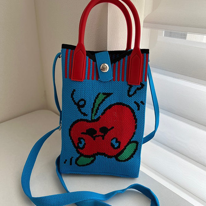 Wholesale Cute Cartoon Knitted Mobile Phone Bag  Easiest for Match Shoulder Bag Coin Crossbody Portable