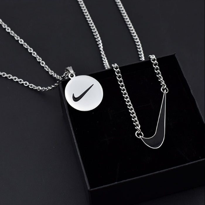 Wholesale Necklace Street Trendy Cool Simple Personalized Round Pendant Necklace