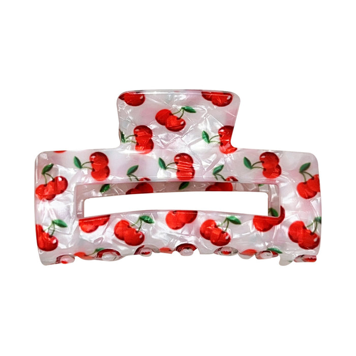 Wholesale Watermelon Print Square Hollow Acrylic Hair Claw Clip