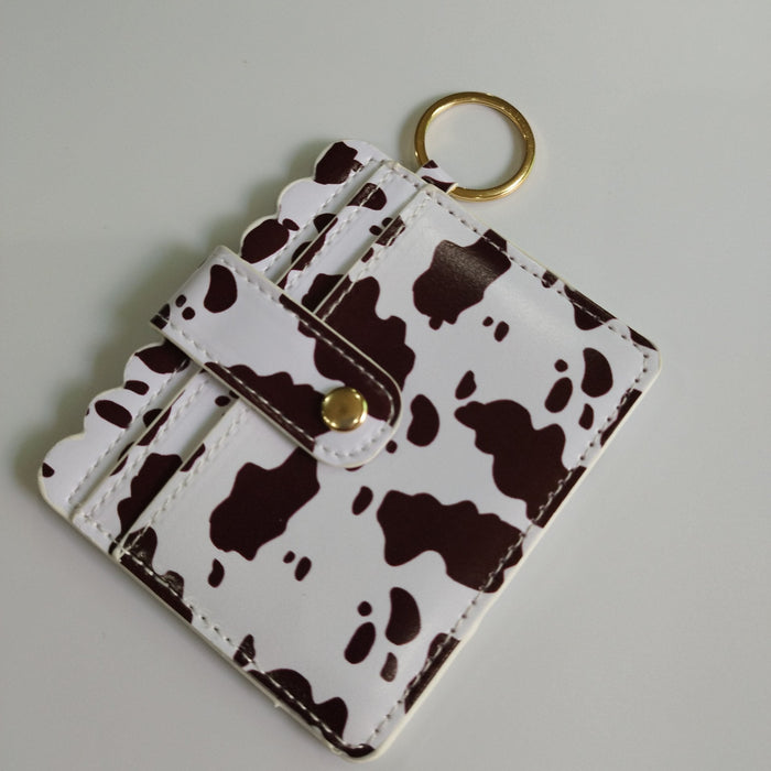 Wholesale Cow Pattern Leather Card Holder Keychain JDC-KC-JinHan002