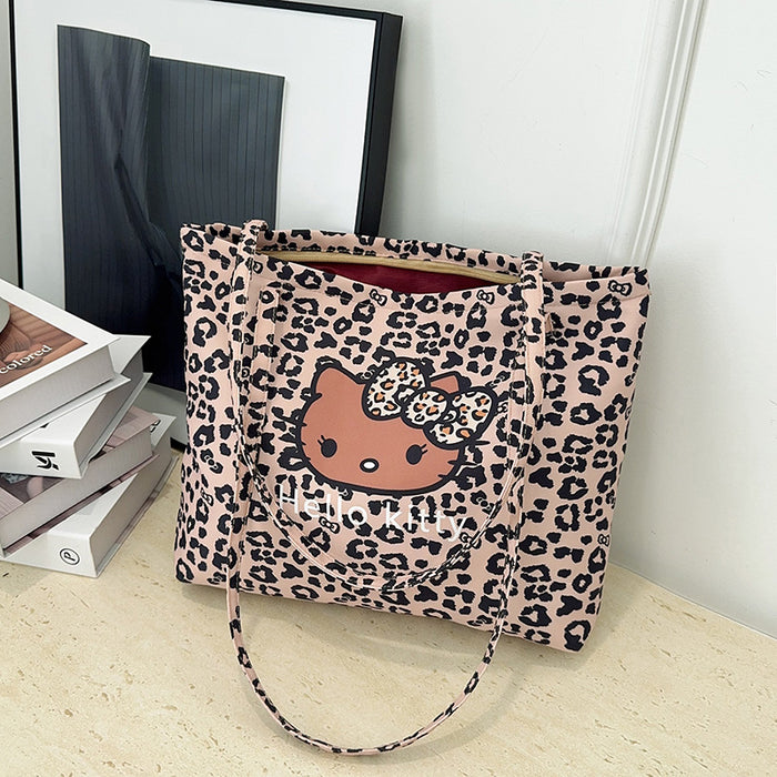 Wholesale Stylish Leopard-Print Canvas Shoulder Bag