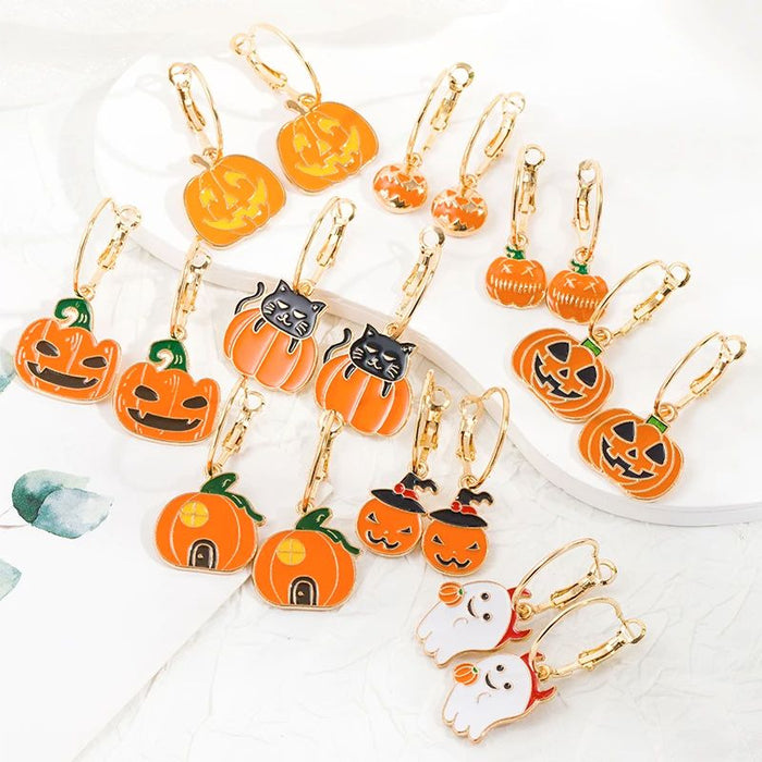 Wholesale Pumpkin Earrings Halloween Personality Party Earrings