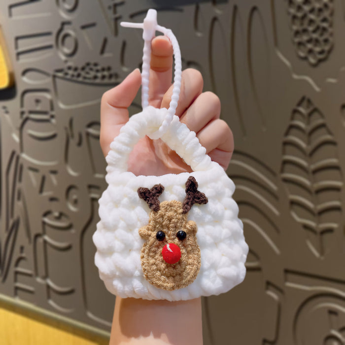 Wholesale Christmas hand-woven wool bag,  earphone bag,  mini coin purse,   pendant