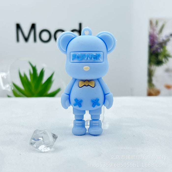 Wholesale Bear Key Chain Doll Pendant Collar Bear Key Chain Pendant Little Bear Key Chain Doll Pendant Cream Glue