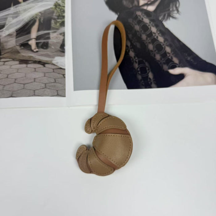 Wholesale Double-Sided Patch Croissant Lanyard Keychain Bag Pendant  Bread Pendant