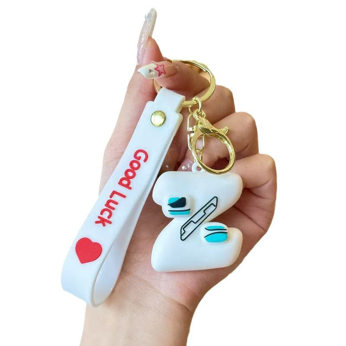 Wholesale Creative letter keychain, keychain, backpack pendant