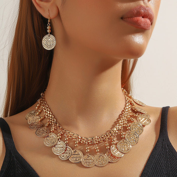 Wholesale Lucky Clover Flower Design 5-Piece Jewelry Set Alloy Electroplated Fashion Accessory