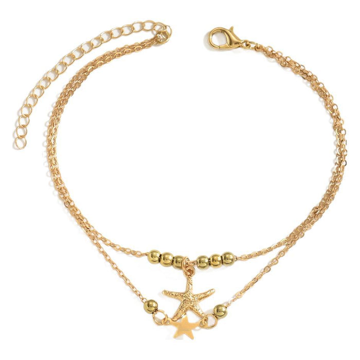 Wholesale Beach Ocean Star Alloy Anklet Women' s Boutique Jewelry Accessory