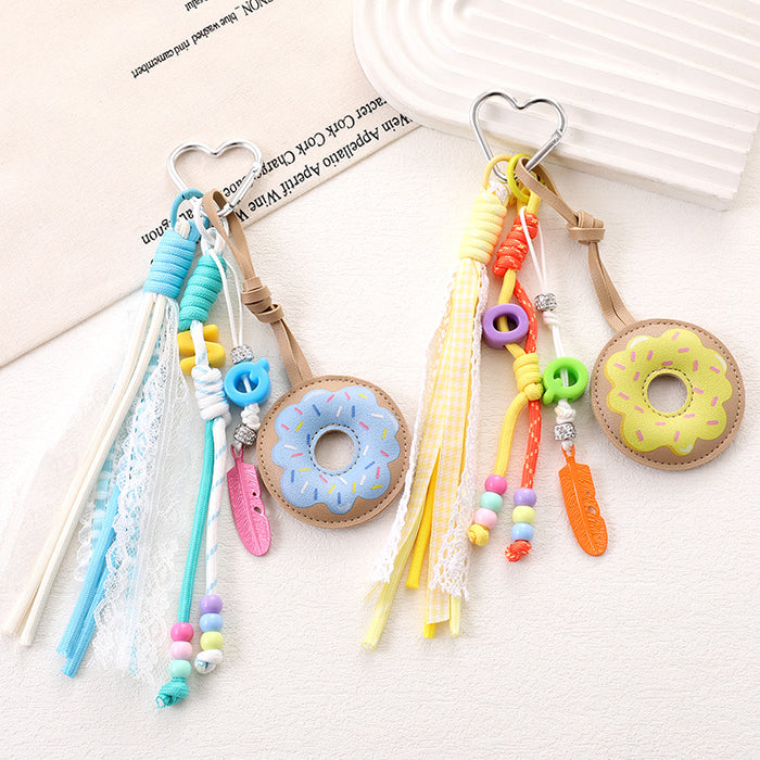 Wholesale Donut Bag Hanging Accessories   Beaded Mobile Phone Pendant Bag Pendant