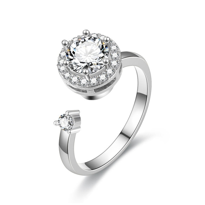 Wholesale Light luxury temperament rotatable movable ring women's personalized ring