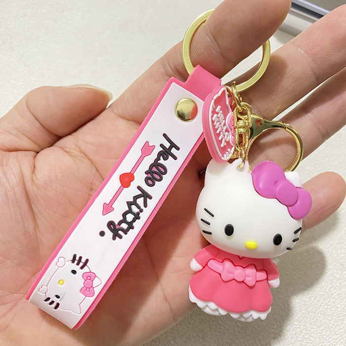 Wholesale Cartoon cat dressing diary keychain cute couple car bag doll pendant