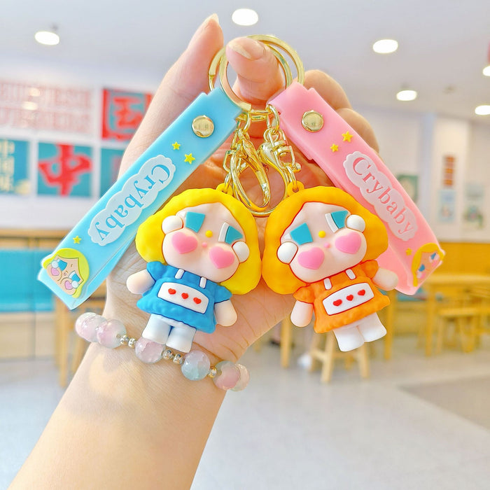 Wholesale Tears Doll Cartoon Keychain Cute Doll Children' s School Bag Pendant Car Keychain Doll Machine Small Gift