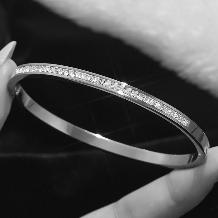 Wholesale Titanium Steel Starry Sky Zircon Bracelet Women S Everyday Wear Chic Fashion Jewelry Gift