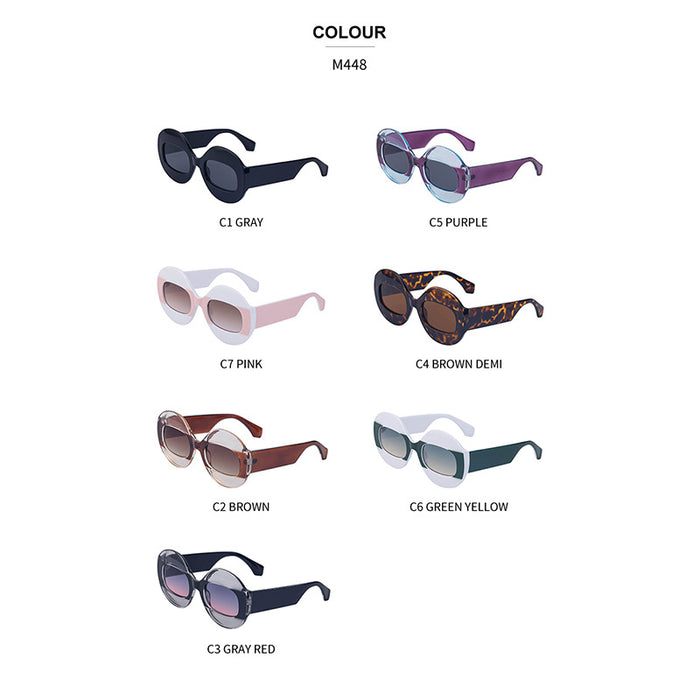 Wholesale Personalized color blocking sunglasses, fashionable large frame round frame wholesale