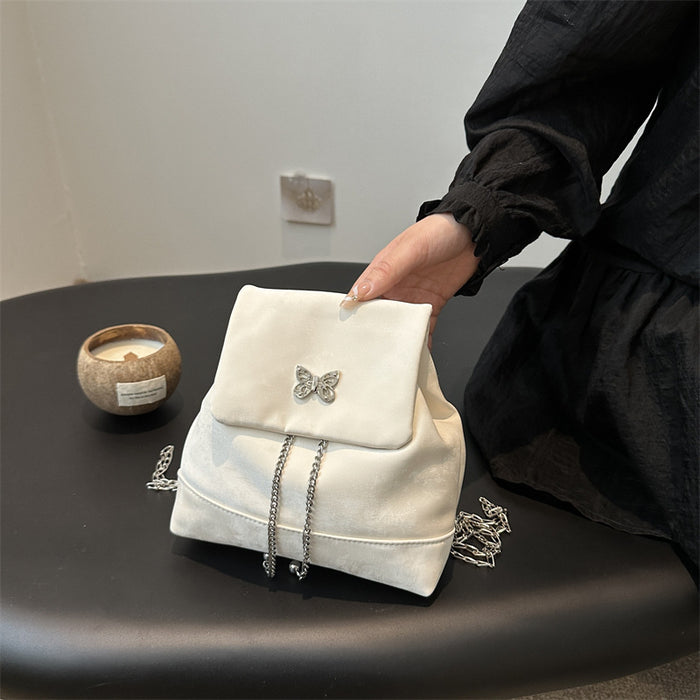 Wholesale Silver backpack, new backpack design, niche backpack chain bag