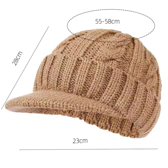 Wholesale Short Brim Cable Knitted Wool Hat JDC-HT-PX012