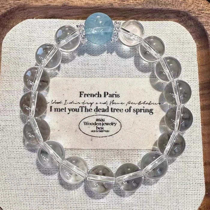 Wholesale White crystal sea blue treasure bracelet, light luxury, niche high-end feel