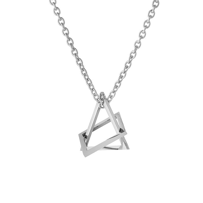 Wholesale Triangle Pendant Stainless Steel Necklace JDC-NE-LiL006